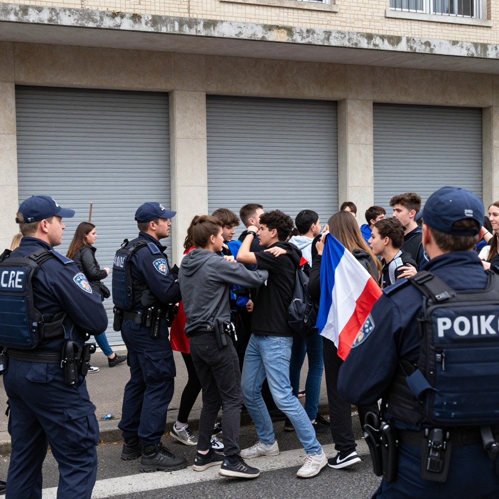 Student protests in france escalate into clashes as around 400 schools close